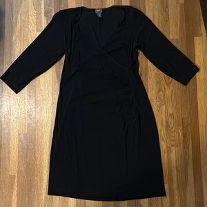 Chico’s Travelers Elegant Black V-Neck Sheath Dress for Work